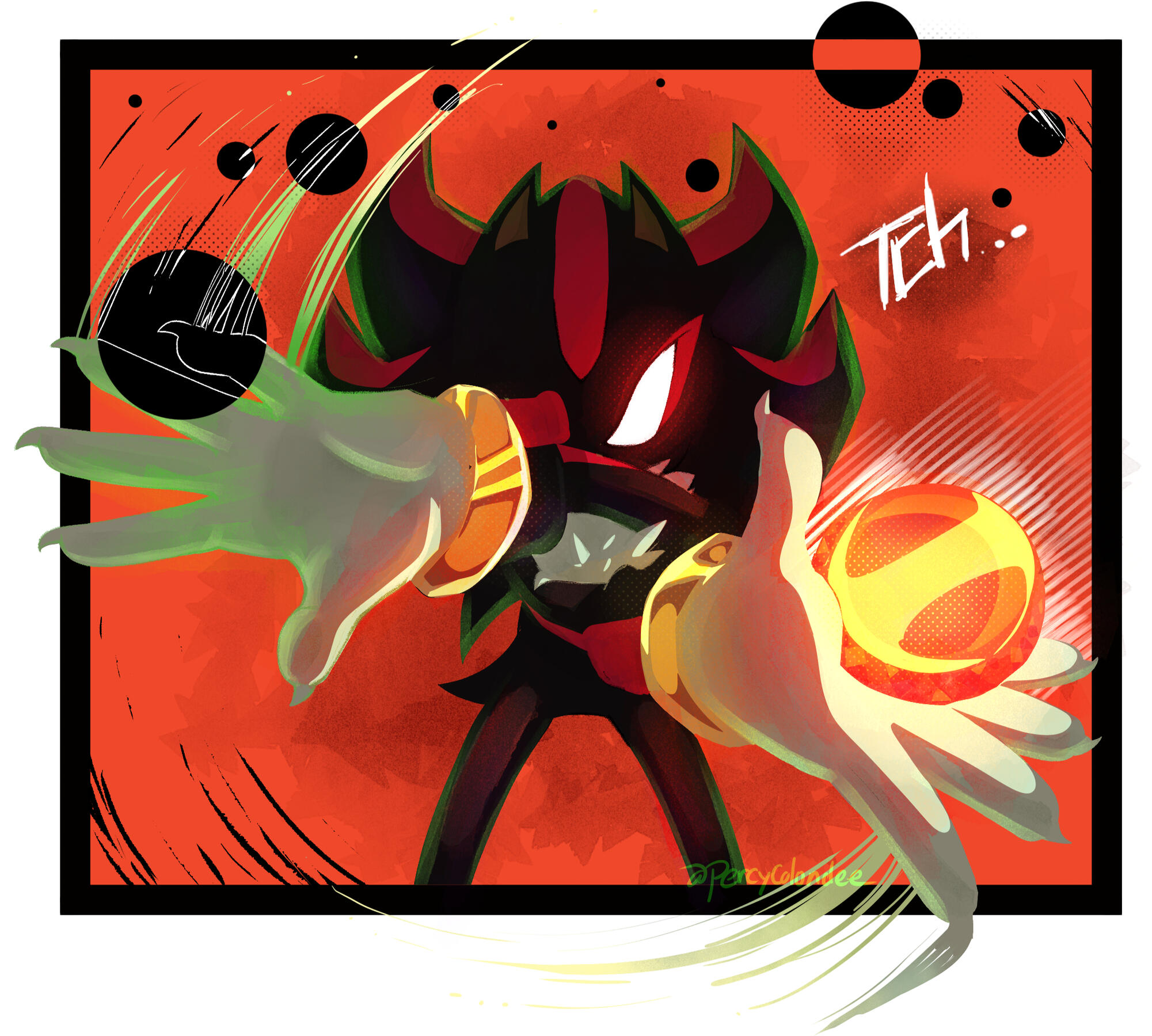 Chaos Control! Redraw of a panel from the Sonic the Hedgehog x DC Comics comic release!